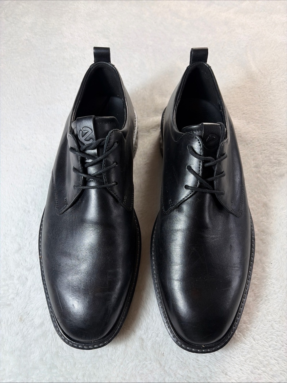 Ecco ST.1 Hybrid Plain Toe Lace Up Black Leather Derby EU 45 US 11.5